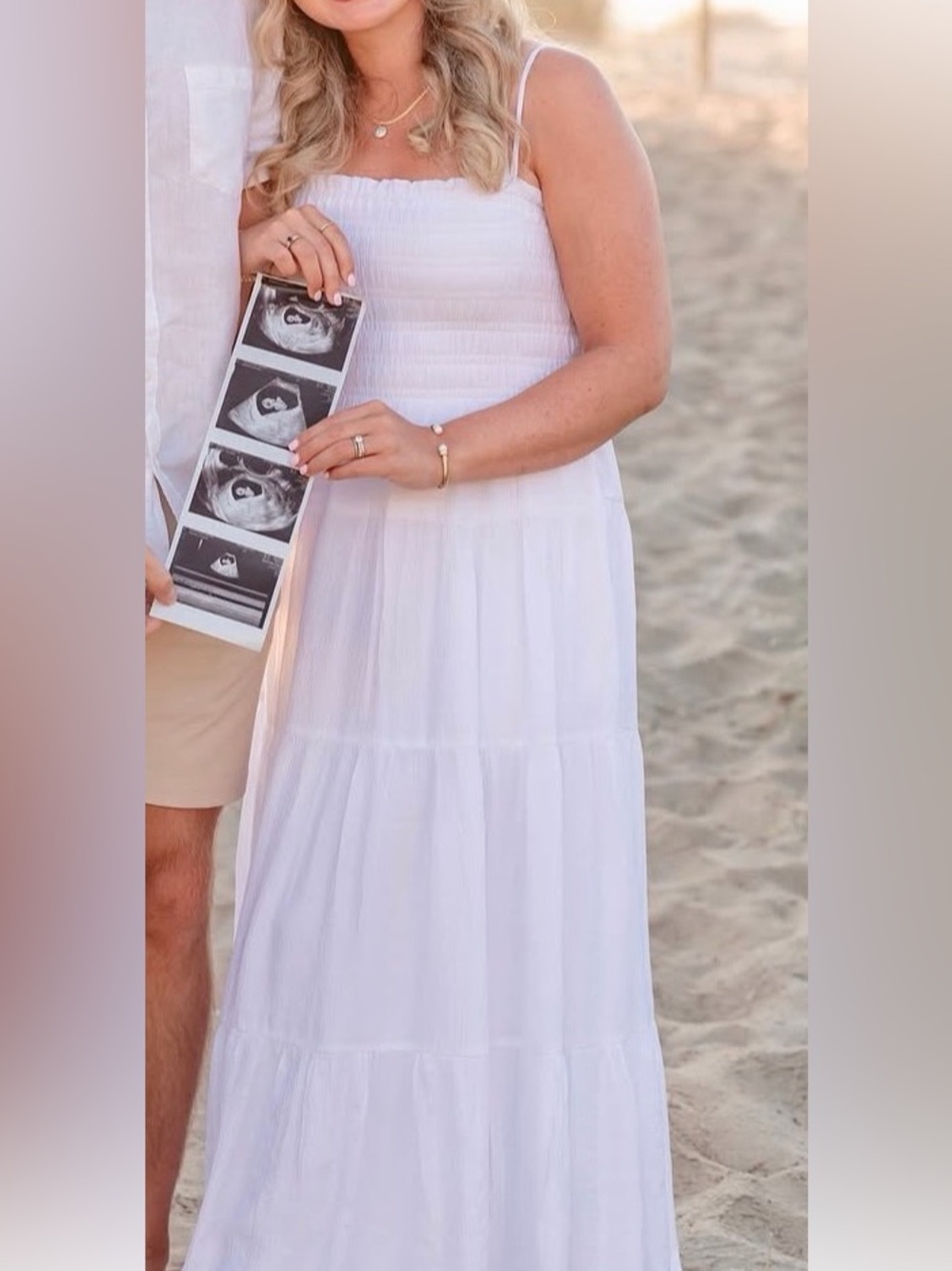 Abercrombie & Fitch White Tiered Maxi Dress